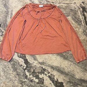 True Craft Terracotta Long Sleeve Blouse
